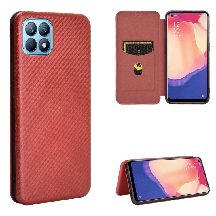 Carbon Fiber Texture Magnetic Horizontal Flip TPU + PC + PU Leather Case with Card Slot, For OPPO Reno4 SE, For Samsung Galaxy Z Fold2 5G