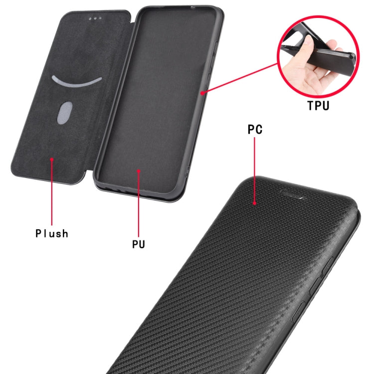 Carbon Fiber Texture Magnetic Horizontal Flip TPU + PC + PU Leather Case with Card Slot, For OPPO Reno4 SE, For Samsung Galaxy Z Fold2 5G