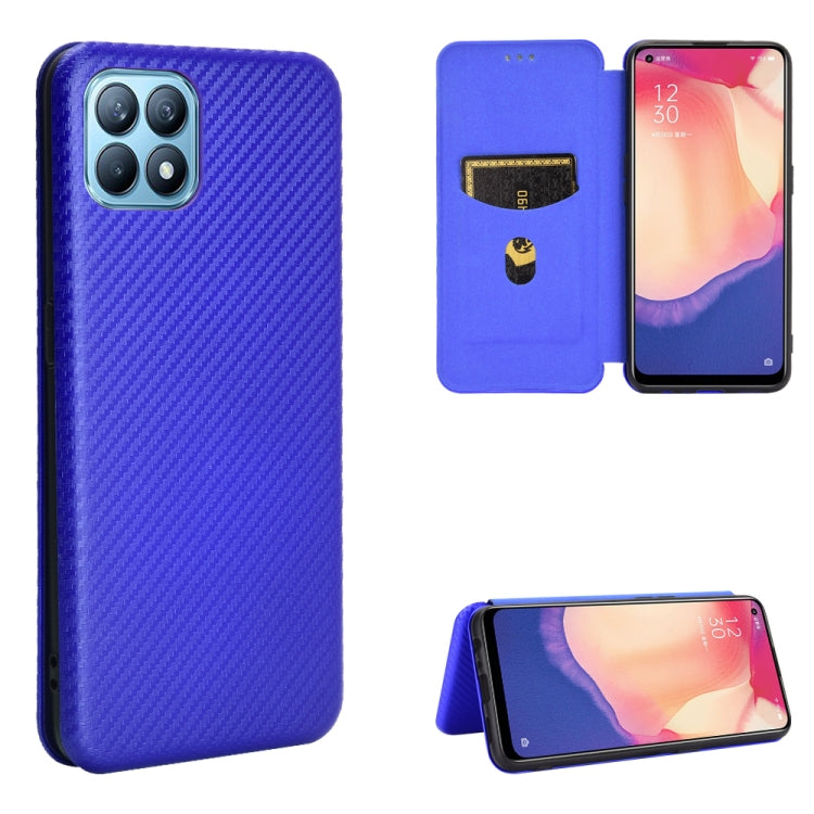 Carbon Fiber Texture Magnetic Horizontal Flip TPU + PC + PU Leather Case with Card Slot, For OPPO Reno4 SE, For Samsung Galaxy Z Fold2 5G