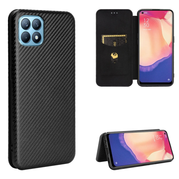 Carbon Fiber Texture Magnetic Horizontal Flip TPU + PC + PU Leather Case with Card Slot, For OPPO Reno4 SE, For Samsung Galaxy Z Fold2 5G