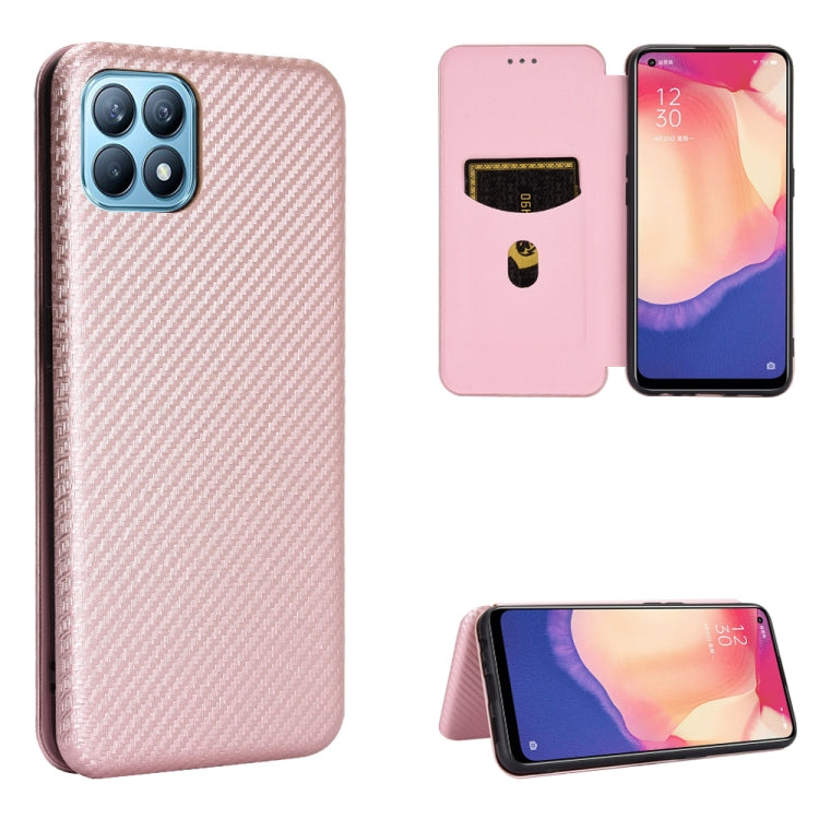 Carbon Fiber Texture Magnetic Horizontal Flip TPU + PC + PU Leather Case with Card Slot, For OPPO Reno4 SE, For Samsung Galaxy Z Fold2 5G