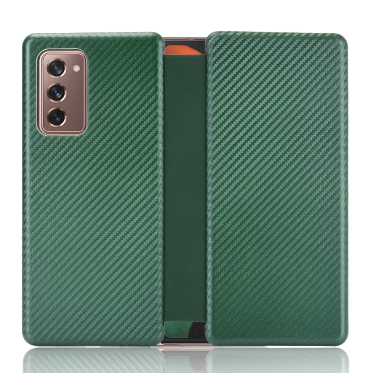 Carbon Fiber Texture Magnetic Horizontal Flip TPU + PC + PU Leather Case with Card Slot, For OPPO Reno4 SE, For Samsung Galaxy Z Fold2 5G