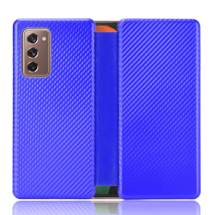 Carbon Fiber Texture Magnetic Horizontal Flip TPU + PC + PU Leather Case with Card Slot, For OPPO Reno4 SE, For Samsung Galaxy Z Fold2 5G