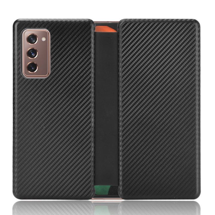 Carbon Fiber Texture Magnetic Horizontal Flip TPU + PC + PU Leather Case with Card Slot, For OPPO Reno4 SE, For Samsung Galaxy Z Fold2 5G