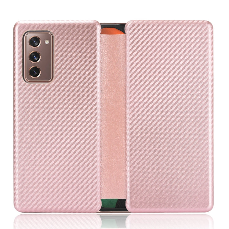 Carbon Fiber Texture Magnetic Horizontal Flip TPU + PC + PU Leather Case with Card Slot, For OPPO Reno4 SE, For Samsung Galaxy Z Fold2 5G