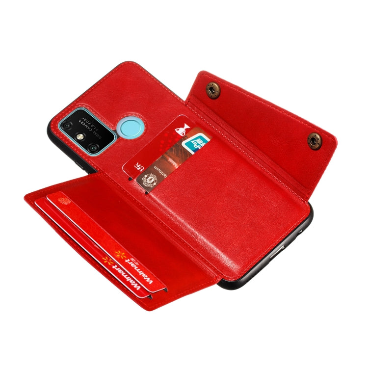 Double Buckle PU + TPU Shockproof Magnetic Protective Case with Card Slot & Holder, For OPPO A53, For Samsung Galaxy S20 FE