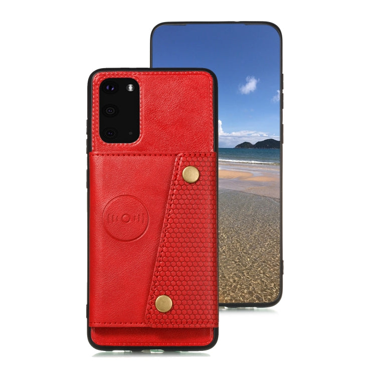 Double Buckle PU + TPU Shockproof Magnetic Protective Case with Card Slot &amp; Holder, For OPPO A53, For Samsung Galaxy S20 FE