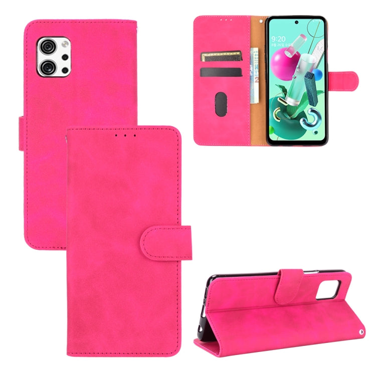 Solid Color Skin Feel Magnetic Buckle Horizontal Flip Calf Texture PU Leather Case with Holder & Card Slots & Wallet, For LG Q92 5G, For OPPO F17