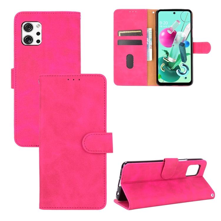 Solid Color Skin Feel Magnetic Buckle Horizontal Flip Calf Texture PU Leather Case with Holder &amp; Card Slots &amp; Wallet, For LG Q92 5G, For OPPO F17