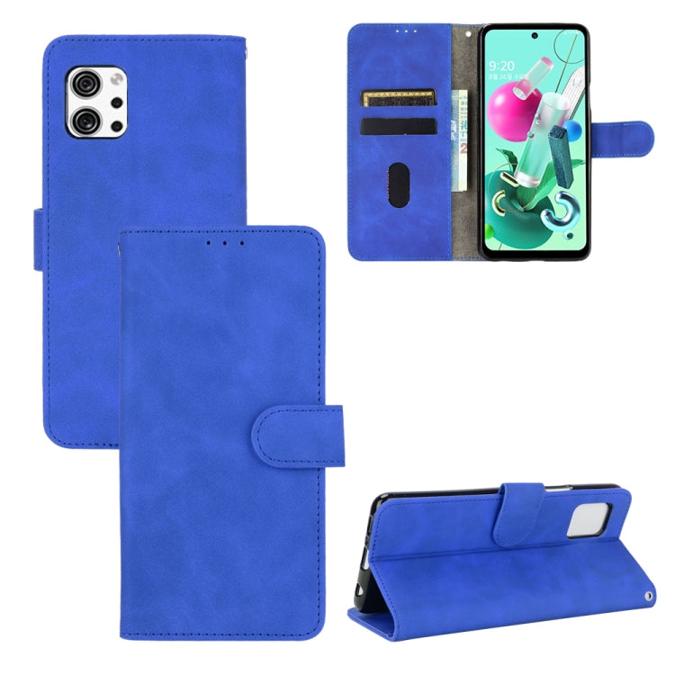 Solid Color Skin Feel Magnetic Buckle Horizontal Flip Calf Texture PU Leather Case with Holder & Card Slots & Wallet, For LG Q92 5G, For OPPO F17