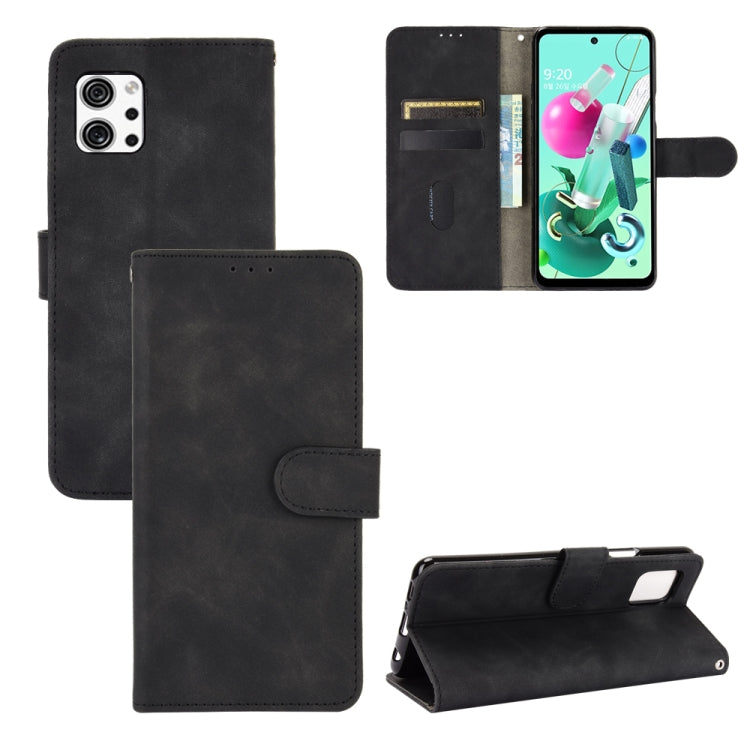 Solid Color Skin Feel Magnetic Buckle Horizontal Flip Calf Texture PU Leather Case with Holder & Card Slots & Wallet, For LG Q92 5G, For OPPO F17