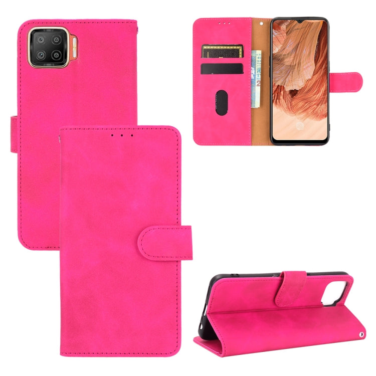 Solid Color Skin Feel Magnetic Buckle Horizontal Flip Calf Texture PU Leather Case with Holder & Card Slots & Wallet, For LG Q92 5G, For OPPO F17
