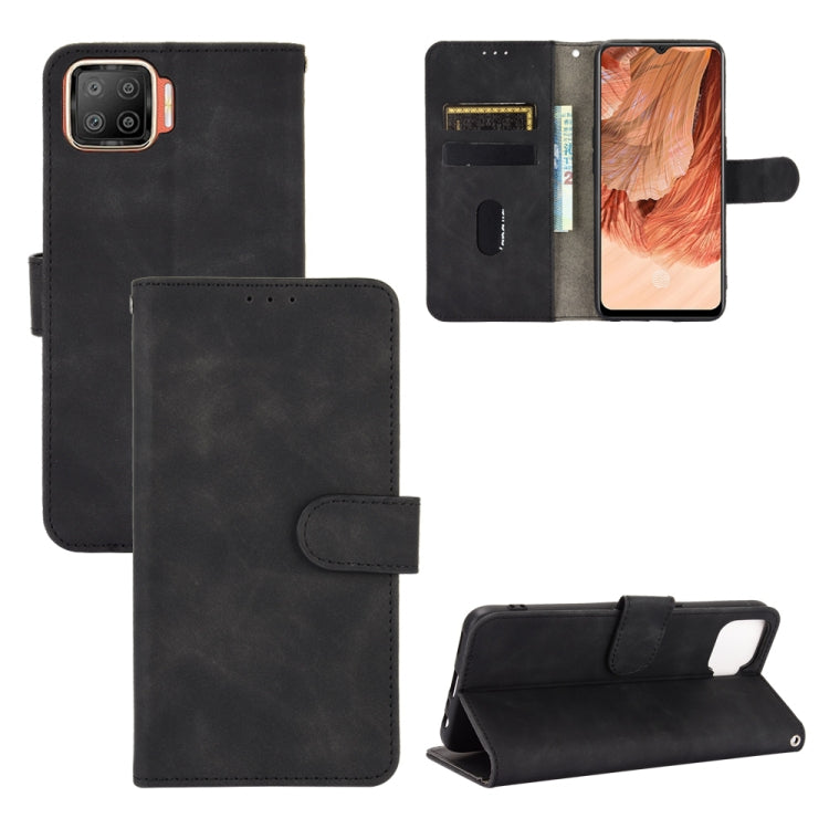 Solid Color Skin Feel Magnetic Buckle Horizontal Flip Calf Texture PU Leather Case with Holder & Card Slots & Wallet, For LG Q92 5G, For OPPO F17