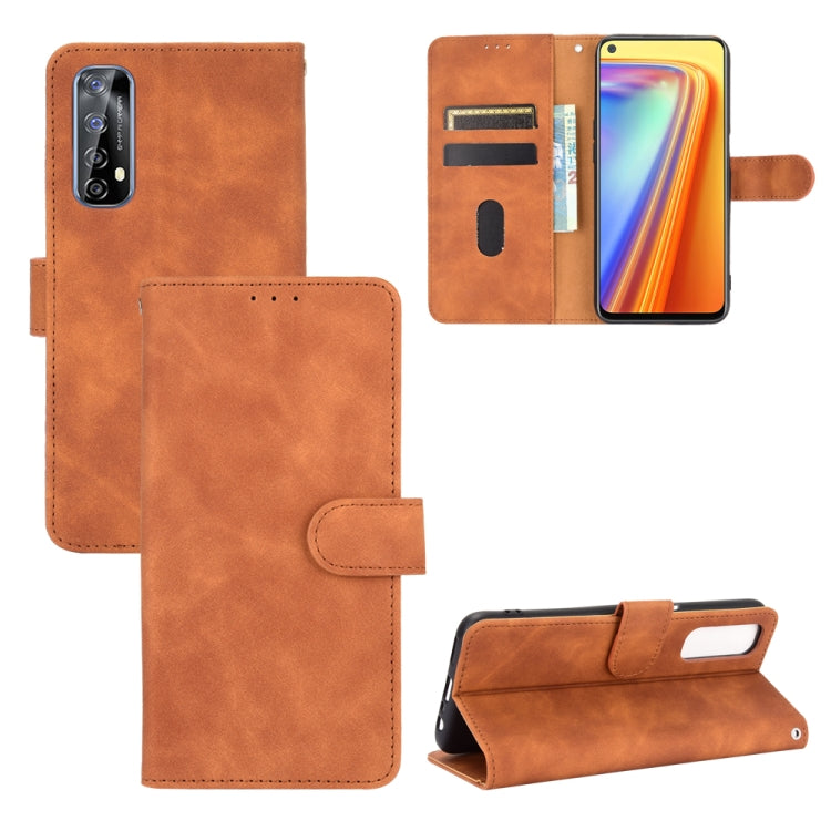 Solid Color Skin Feel Magnetic Buckle Horizontal Flip Calf Texture PU Leather Case with Holder & Card Slots & Wallet, For OPPO Realme 7, For OPPO Realme Narzo 20 Pro