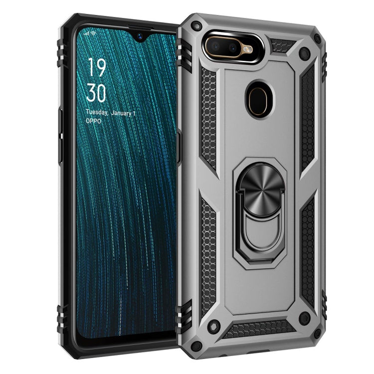 Shockproof TPU + PC Protective Case with 360 Degree Rotating Holder, For OPPO A5s