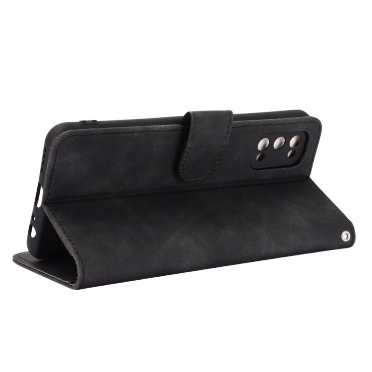 Solid Color Skin Feel Magnetic Buckle Horizontal Flip Calf Texture PU Leather Case with Holder & Card Slots & Wallet