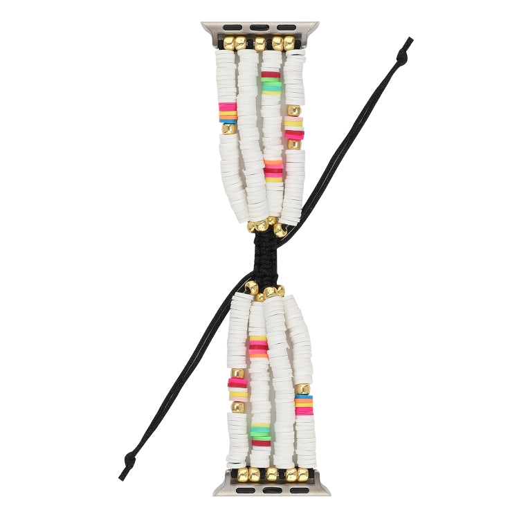 Bohemian Style Soft Ceramic Beaded Strap For Apple Series 6 &amp; SE &amp; 5 &amp; 4 44mm / 3 &amp; 2 &amp; 1 42mm, For Apple Series 7 45mm / 6 &amp; SE &amp; 5 &amp; 4 44mm / 3 &amp; 2 &amp; 1 42mm