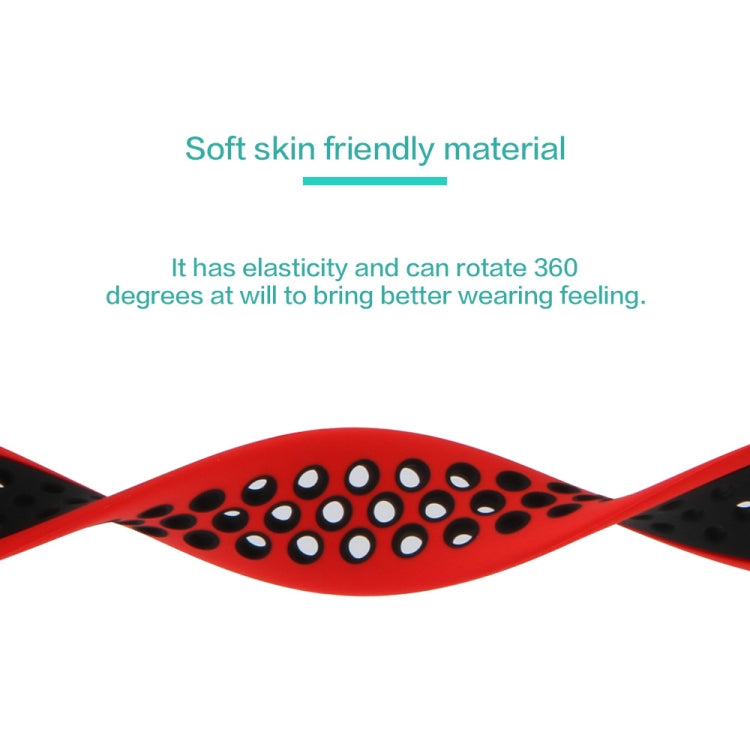 Elastic Silicone Watchband For Apple Watch Series 6 & SE & 5 & 4 44mm / 3 & 2 & 1 42mm, 150mm (Red Black), 160mm (White Black)