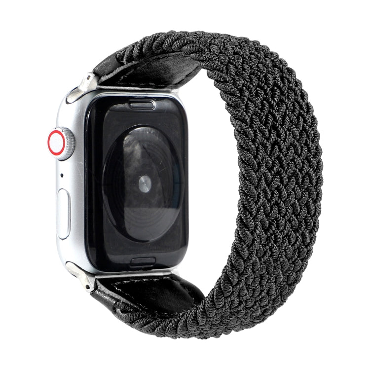 Nylon + Leather Braided Watchband For Apple Watch Series 6 &amp; SE &amp; 5 &amp; 4 40mm / 3 &amp; 2 &amp; 1 38mm, S, M, L