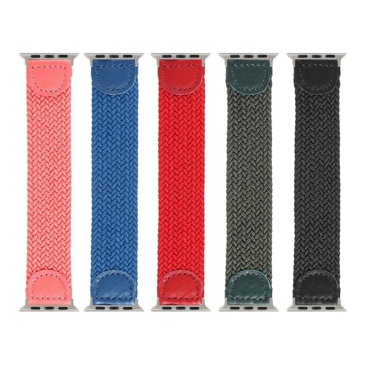 Nylon + Leather Braided Watchband For Apple Watch Series 6 &amp; SE &amp; 5 &amp; 4 40mm / 3 &amp; 2 &amp; 1 38mm, S, M, L