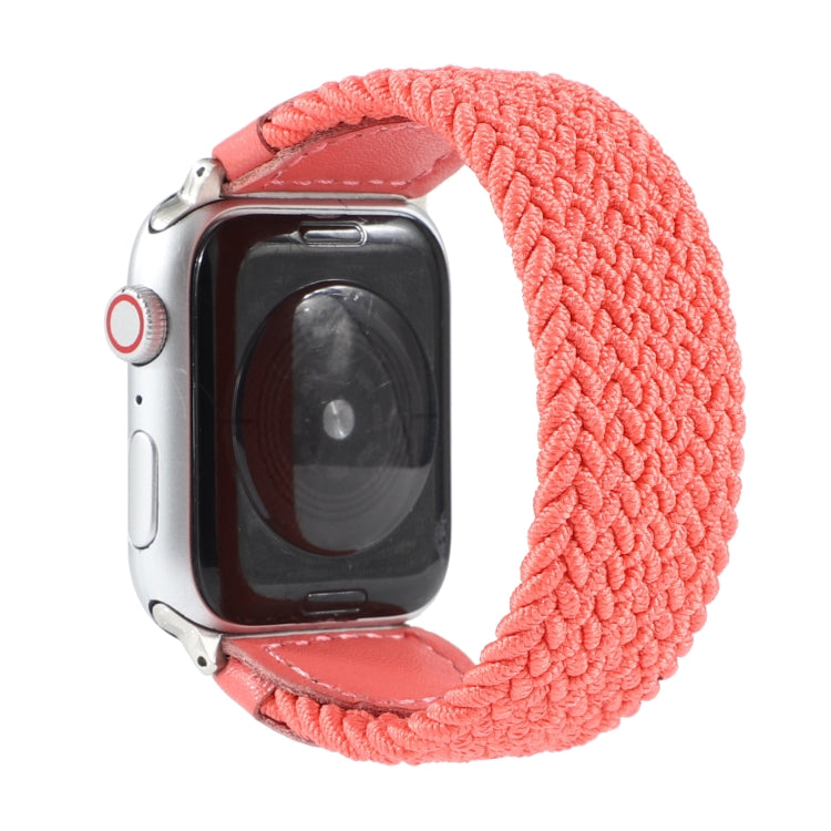 Nylon + Leather Braided Watchband For Apple Watch Series 6 &amp; SE &amp; 5 &amp; 4 40mm / 3 &amp; 2 &amp; 1 38mm, S, M, L