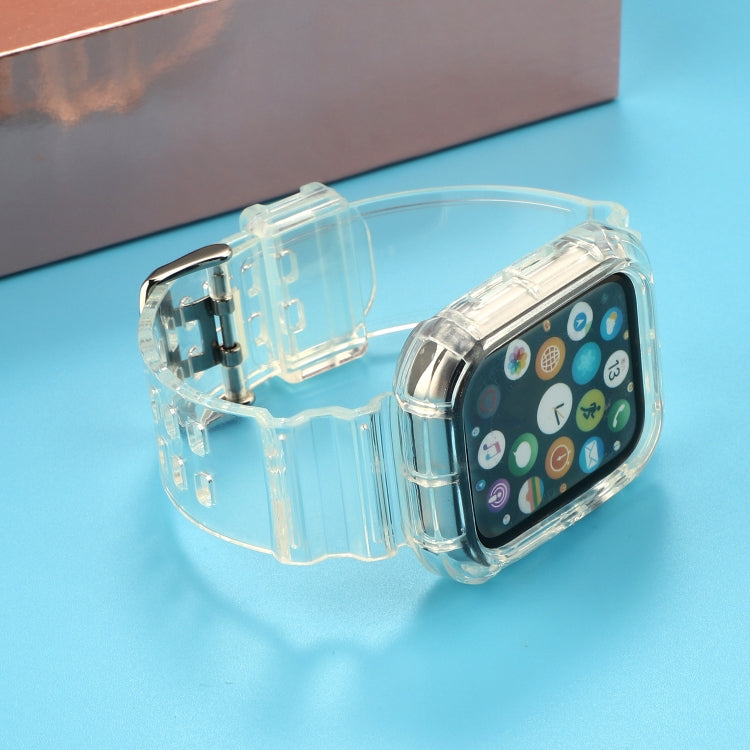 Transparent TPU Integrated Replacement Watch Strap, For Apple Watch Series 8&amp;7 41mm / SE 2&amp;6&amp;SE&amp;5&amp;4 40mm / 3&amp;2&amp;1 38mm, For Apple Watch Series 7 41mm / 6 &amp; SE &amp; 5 &amp; 4 40mm / 3 &amp; 2 &amp; 1 38mm