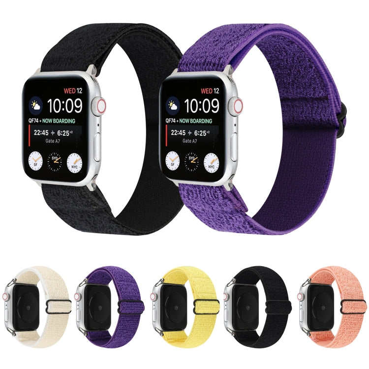 Solid Color Nylon Watchband For Apple Watch Series 6 &amp; SE &amp; 5 &amp; 4 40mm / 3 &amp; 2 &amp; 1 38mm, For Apple Watch Series 7 41mm / 6 &amp; SE &amp; 5 &amp; 4 40mm / 3 &amp; 2 &amp; 1 38mm