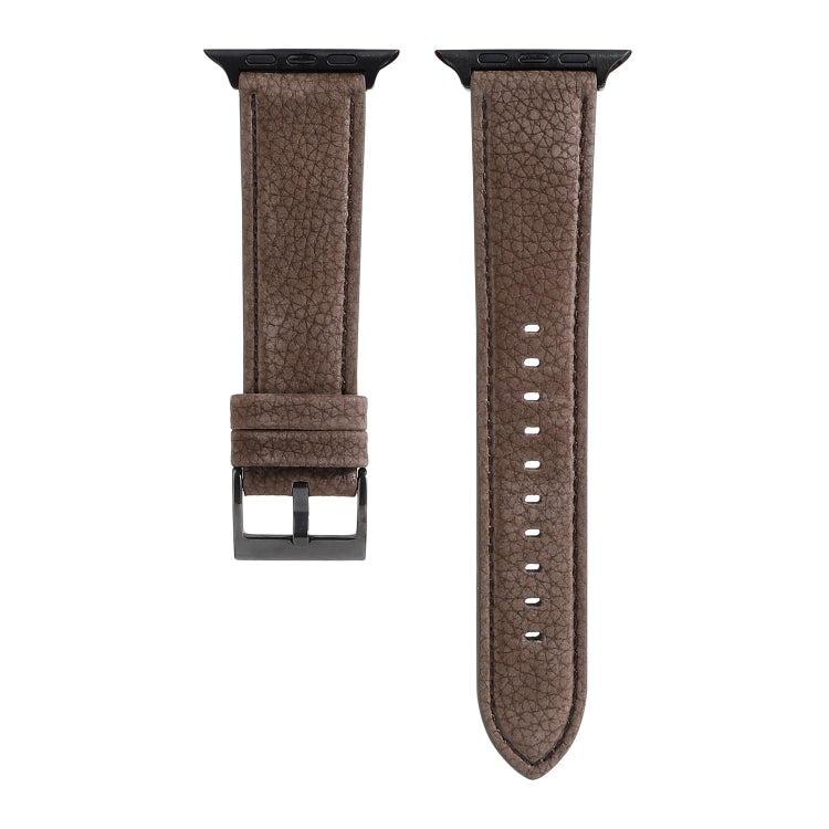 Litchi Texture Genuine Leather Watchband For Apple Watch Series 6 &amp; SE &amp; 5 &amp; 4 40mm / 3 &amp; 2 &amp; 1 38mm, For Apple Watch Series 7 41mm / 6 &amp; SE &amp; 5 &amp; 4 40mm / 3 &amp; 2 &amp; 1 38mm