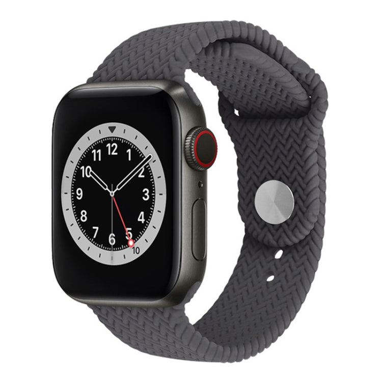 Woven Pattern Silicone Snap Watchband For Apple Watch Series 6 & SE & 5 & 4 40mm / 3 & 2 & 1 38mm, For Apple Watch Series 7 41mm / 6 & SE & 5 & 4 40mm / 3 & 2 & 1 38mm, For Apple Watch Series 8&7 41mm / SE 2&6&SE&5&4 40mm / 3&2&1 38mm