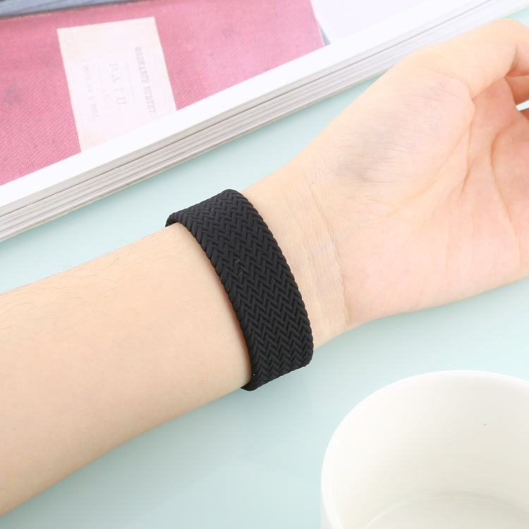 Single-turn Woven Pattern Silicone Watchband For Apple Watch Series 6 &amp; SE &amp; 5 &amp; 4 40mm / 3 &amp; 2 &amp; 1 38mm, S, M, L