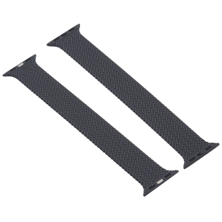 Single-turn Woven Pattern Silicone Watchband For Apple Watch Series 6 &amp; SE &amp; 5 &amp; 4 44mm / 3 &amp; 2 &amp; 1 42mm, S, M, L