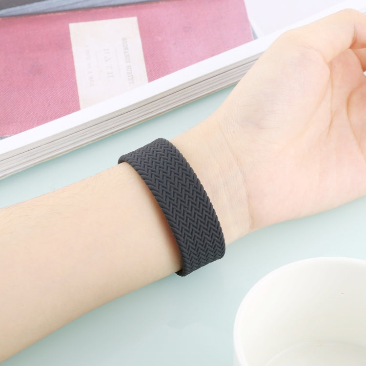 Single-turn Woven Pattern Silicone Watchband For Apple Watch Series 6 &amp; SE &amp; 5 &amp; 4 44mm / 3 &amp; 2 &amp; 1 42mm, S, M, L