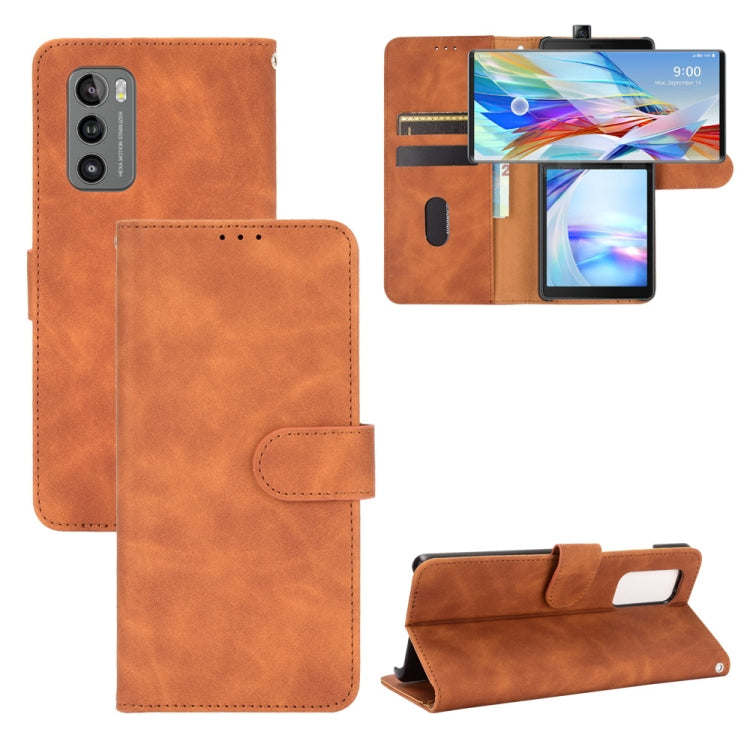 Solid Color Skin Feel Magnetic Buckle Horizontal Flip Calf Texture PU Leather Case with Holder & Card Slots & Wallet, For LG K42, For LG Wing 5G, For OPPO Realme V5 / Realme Q2, For Wiko View5 Plus, For Huawei P Smart 2021 / Y7A