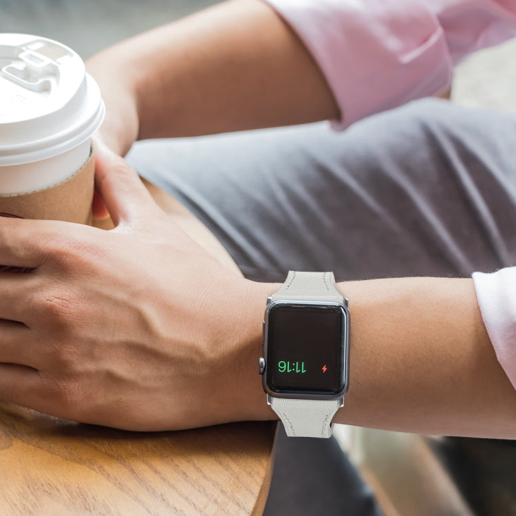 Leather Replacement Strap Watchband with Steel Button