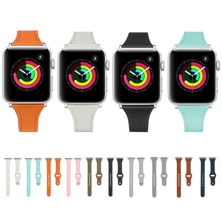 Leather Replacement Strap Watchband with Steel Button