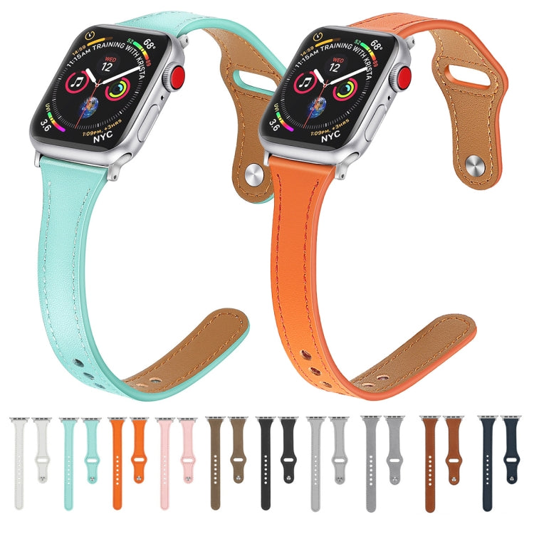 Leather Replacement Strap Watchband with Steel Button