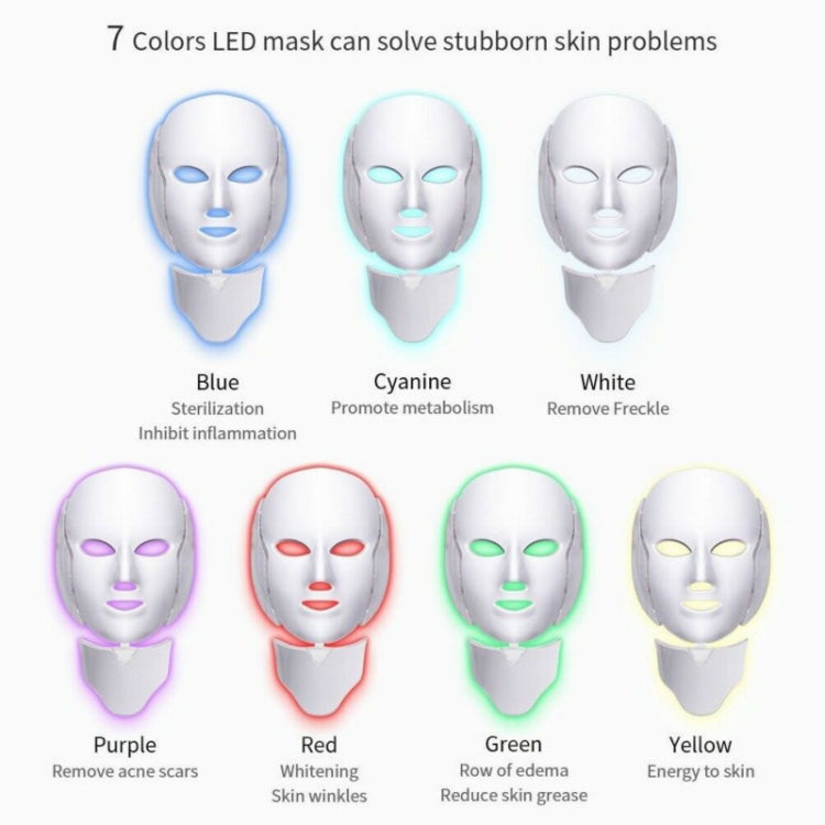 7 Color LED Facial Mask Photon Mask Skin Rejuvenation Face Beauty Machine, UK Plug