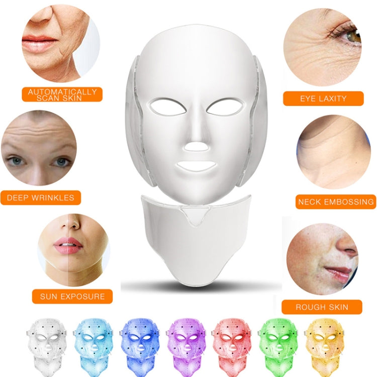 7 Color LED Facial Mask Photon Mask Skin Rejuvenation Face Beauty Machine, UK Plug