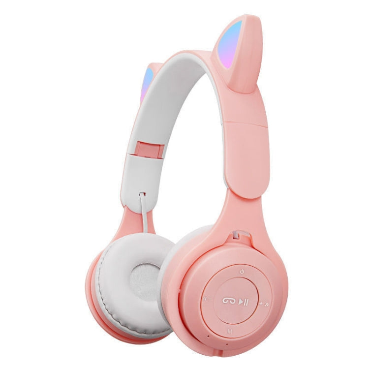 M6 Luminous Cat Ears Two-color Foldable Bluetooth Headset with 3.5mm Jack &amp; TF Card Slot, Two-color White, Two-color Pink, Two-color Blue, Two-color Purple