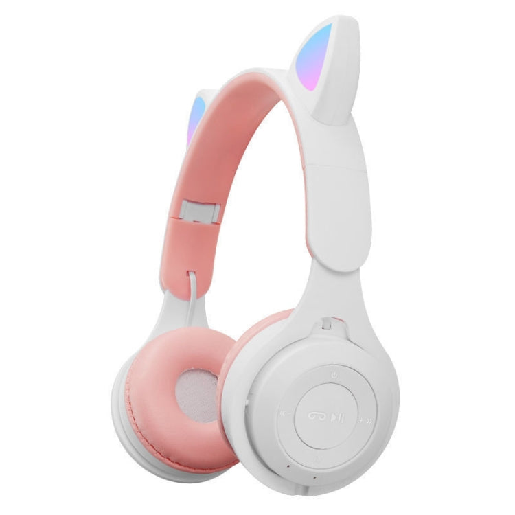 M6 Luminous Cat Ears Two-color Foldable Bluetooth Headset with 3.5mm Jack &amp; TF Card Slot, Two-color White, Two-color Pink, Two-color Blue, Two-color Purple