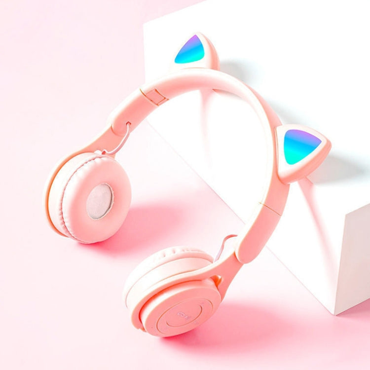 M6 Luminous Cat Ears Pure-color Foldable Bluetooth Headset with 3.5mm Jack &amp; TF Card Slot, Pure-color Black, Pure-color Pink, Pure-color Blue, Pure-color White
