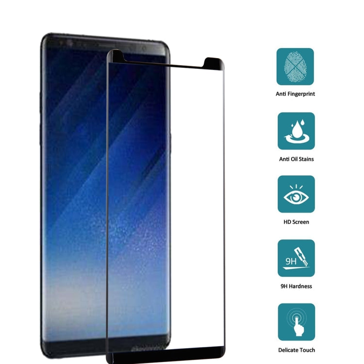 For Galaxy Note 8 0.3mm 9H Surface Hardness 3D Curved Silk-screen Non-full Screen Tempered Glass Screen Protector, For Galaxy Note 8