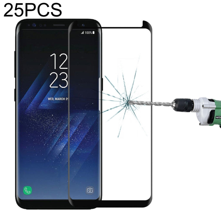 25 PCS For Galaxy S8 / G950 Case Friendly Screen Curved Tempered Glass Film