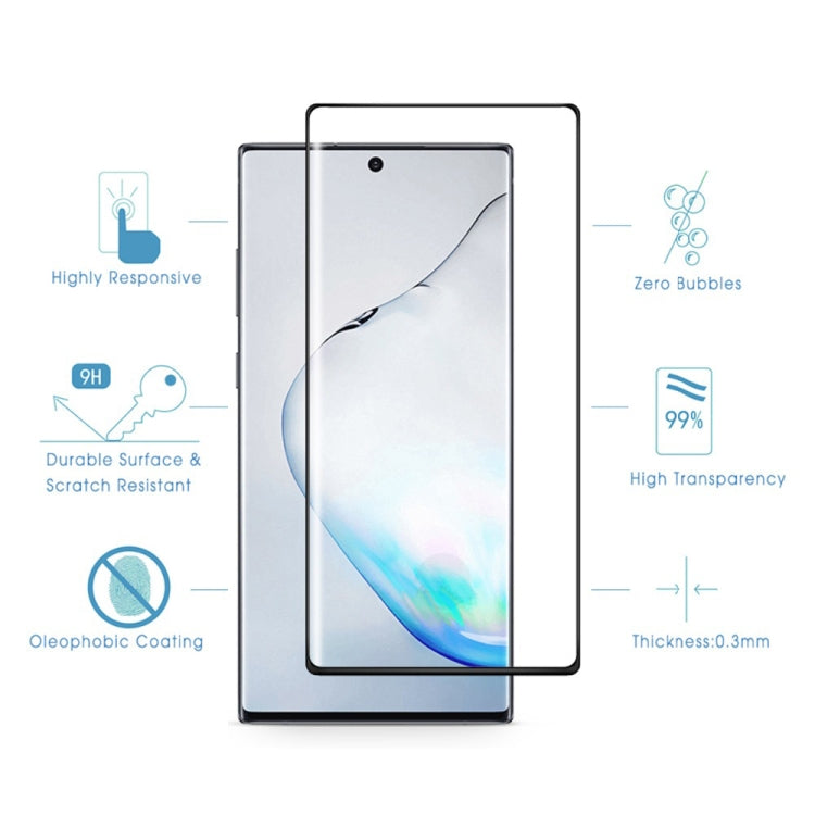 For Galaxy Note 10 3D Curved Edge Glue Curved Full Screen Tempered Glass Film, Fingerprint Unlock Is Supported
