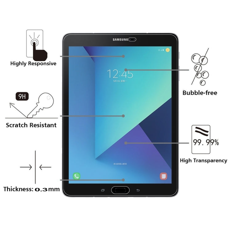 75 PCS 0.3mm 9H Full Screen Tempered Glass Film for Galaxy Tab S3 9.7 / T820, For T820 (75pcs)