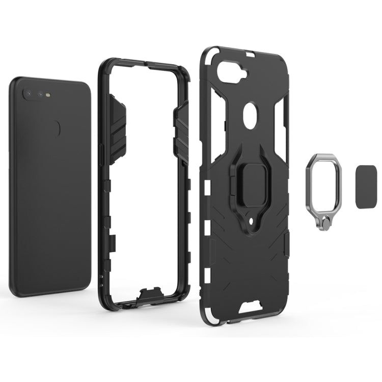 PC + TPU Shockproof Protective Case for OPPO F9, with Magnetic Ring Holder, For OPPO F9