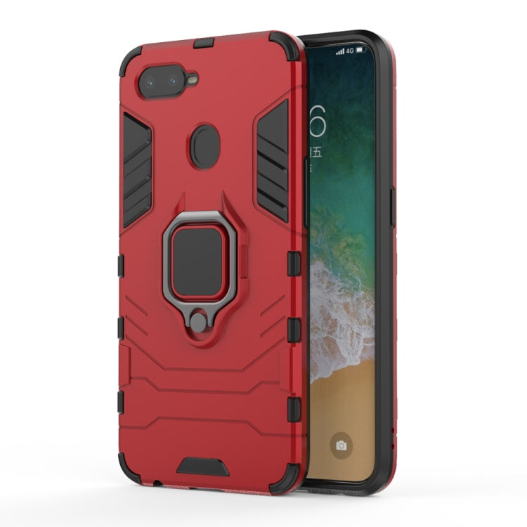 PC + TPU Shockproof Protective Case for OPPO F9, with Magnetic Ring Holder, For OPPO F9