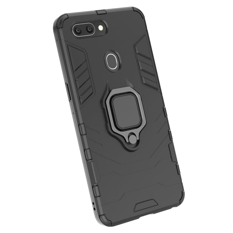 PC + TPU Shockproof Protective Case for OPPO R15, with Magnetic Ring Holder, For OPPO R15