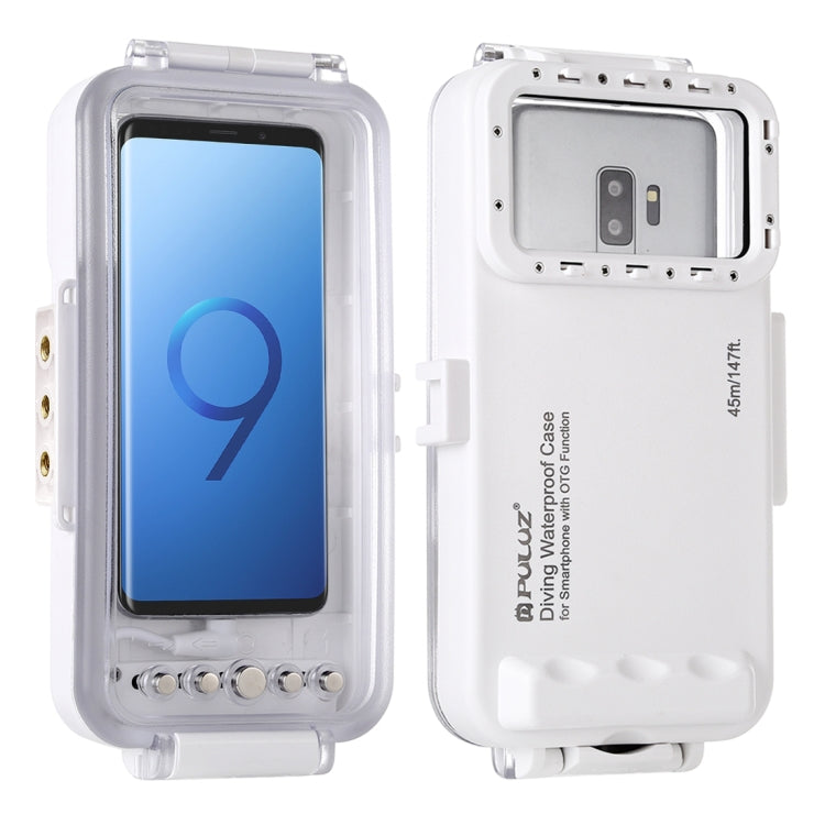 PULUZ 45m/147ft Waterproof Diving Case Photo Video Taking Underwater Housing Cover for iPhone 16 / 16 Pro / 15 / 15 Pro, Galaxy, Huawei, Xiaomi, Google Android OTG Smartphones with Type-C Port, Universal Case for Type-C Port Phones