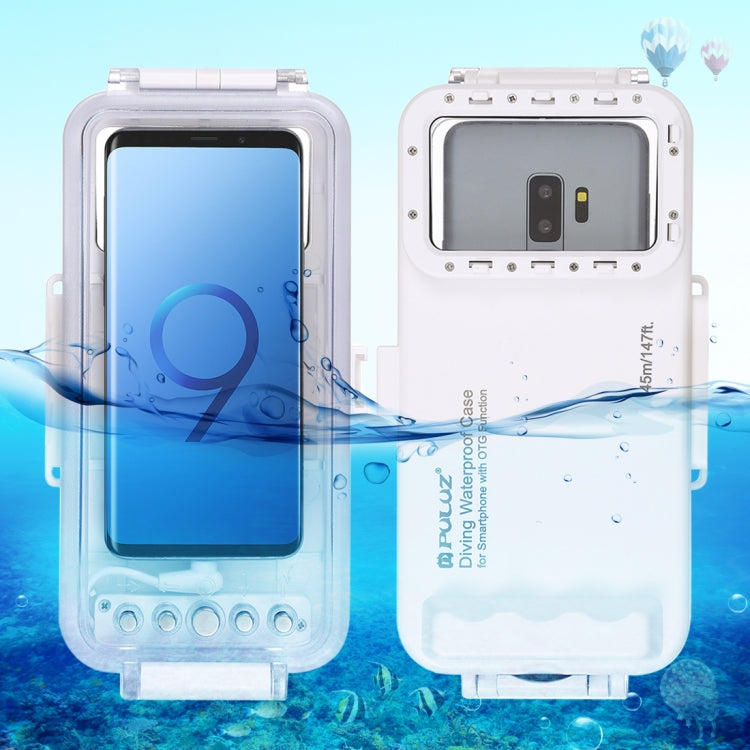 PULUZ 45m/147ft Waterproof Diving Case Photo Video Taking Underwater Housing Cover for iPhone 16 / 16 Pro / 15 / 15 Pro, Galaxy, Huawei, Xiaomi, Google Android OTG Smartphones with Type-C Port, Universal Case for Type-C Port Phones